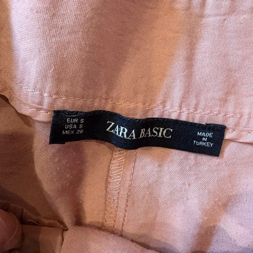 Zara Basic Soft Pink Paperbag Waist Culottes Wide Leg Cropped Pants Size Small